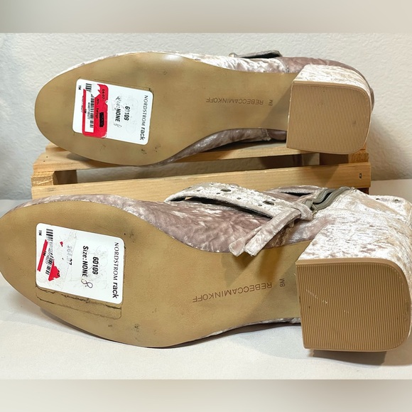 Rebecca Minkoff “Logan” Crushed Velvet Light Blush Dusty Rose Ankle Boots | NWT - Picture 14 of 16